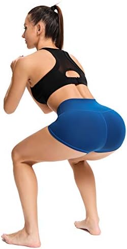 LXNMGO жени 2 /7 високи половини од јога -шорцеви за контрола на стомакот, кои работат со одбојка шорцеви за одбојка за жени со странични џебови