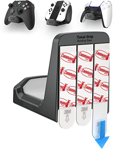 TotalMount-4 пакет-Контролер wallид стои со влошки што не се лизгаат и отстранлив лепило за Xbox, PS5, PS4 и Nintendo-Овие премиум држачи