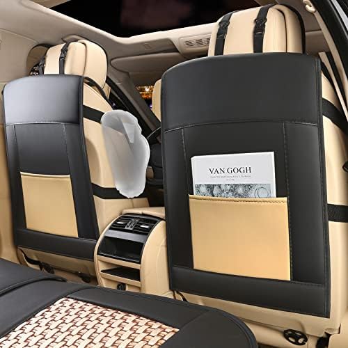 Кожа за покривка на седиштето на автомобилот Freesoo, Кожа за седиште на седиштето целосен автомобилски заштитник на седиштето Универзално вклопување 5 седишта во тек