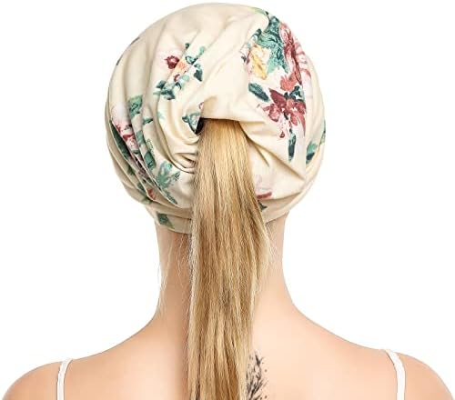 Honenna печатена турбанска лента за глава хемо -капа мек сон грав