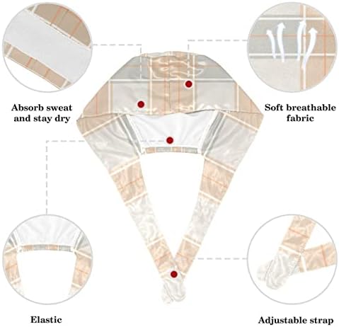 Работно капаче за јојоамој со копчиња жени буфантна капа со еластика лента за коса со една големина карирана ретро