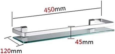 UXZDX CUJUX Стакло Бања Полица Алуминиум Екстра Дебели Калено Стакло Правоаголни 1 Ниво Кошница Ѕид Монтирани