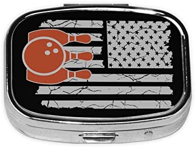 Американско знаме куглана плоштад мини пилула кутија Пријателска преносна компактна таблета со огледало со огледало