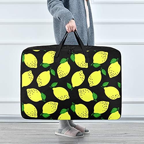 Н / А Торба За Складирање Облека Под Креветот За Ватенка-Торба За Организатори Со Лимонско Овошје Со Голем Капацитет Со Патенти
