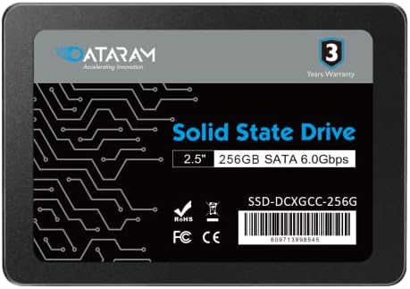 Dataram 256GB 2.5 SSD, 6.0 Gbps Sataiii Солидна Држава Диск Со Голема Брзина Читање &засилувач; Пишува