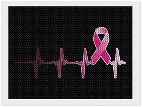 Розова Лента Рак На Дојка Чукање На Срцето Дијамантски Комплети За Сликање 5d Diy Целосна Вежба Кристал Уметност Ѕид Декор за Возрасни