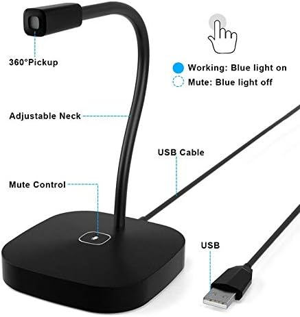 WSSBK USB Компјутер Глас Микрофон Конференција Во Живо Микрофон Со Исклучување На Звукот Притисни Приклучок И Игра