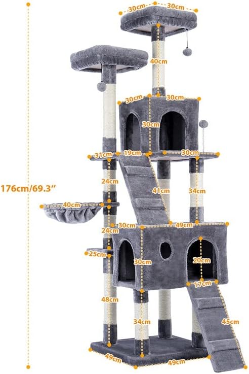 N/A повеќе нивоа мачки дрво за мачки со пријатни перки стабилна мачка за искачување рамка за мачки за гребење табла