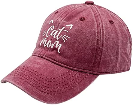 Walенска мачка мачка мама мама бејзбол капа, измиена прилагодлива капа на lубител на мачки