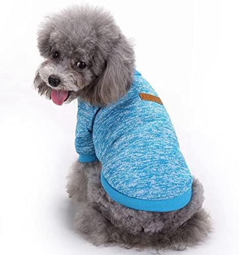 Џемпер за домашни миленици за мали средни кучиња момче девојче кутре топла облека зимска сина боја с