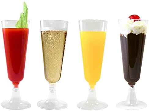 Пластични Шампањ Злато Пластика Партија 4.7 Флејти Сјајот Сјајот За Еднократна Употреба Кујна,Јадење &засилувач; Бар Вечера Очила