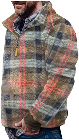 XXBR руно џемпери за мажи, мечеви фази Шерпа пуловер зимски топло карирано ацтек печатено крпеница на врвовите
