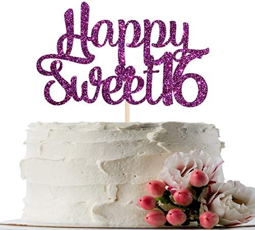Innoru сјај среќен сладок 16 торта за торта - 16 -ти роденденски годишнина од свадбата - Cheers to 16 години слатки забавни украси