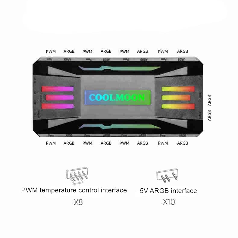 Baotkere Pwm Вентилатор Температура Контролер, Rgb Компјутерски Центар Светлосен Адаптер, Регулирање На Брзината Безжичен Далечински 5v
