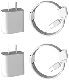 2PACK 20W PD Брза блокада за полнење со USB C до молња кабел компатибилен со iPhone 14 13 12 Pro Max Mini XS XR X SE iPad Pro Airpods Тип Ц полнач