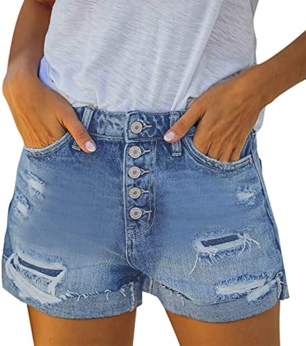 Lariau истегнете фармерки за жени класични сини случајни еластични средни кратки џебови Y2K истегни фармерки панталони панталони
