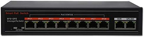 Поддршка за Secupoe 8-Port Fast Ethernet POE Switch 10/100m со 2-порта FE мрежа нагоре 802.3AF/при вградено DC48V напојување 820FT 250M