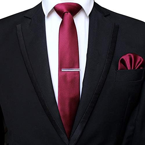 Jemygins 2.4 цврста боја слаба вратоврска и џебен плоштад со сетови за врски за мажи за мажи