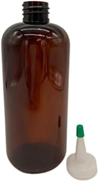 16 мл Амбер Бостон Пластични шишиња -3 Пакет со празни контејнери за полнење шише - есенцијални масла - производи за коса - производи