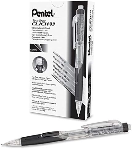 Пентел Пресврт-Избриши Клик Механички Молив 0,9 мм црно