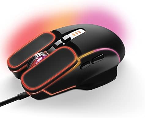 Игра Панк RGB Про Игри Глувчето СО LED Светла | Компјутер Глувчето Жичен w/ 7 Копчиња | Универзална Жичен Глушец, 3600 DPI, Странични