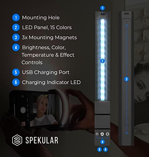 Spiffy Од Spekular Kyu-6 Панел За Три Светла | Да Се Користи со Kyu-6 LED Светлосна Обвивка | За Фотографија, Видеографија,