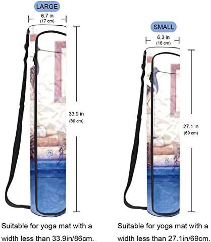 Bгдн Јога Мат Торба, Приморски Елементи Вежба Јога Мат Превозникот Целосна Поштенски Јога Мат Носење Торба Со Прилагодлив Ремен За Жени Мажи