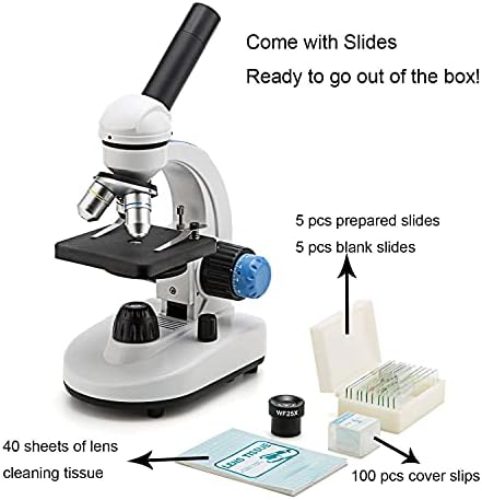 Национален Оптички 40х-1000х Сложен Микроскоп Поставен Со Слајдови За Студенти И Деца Биологија Безжичен Почетник со 25 парчиња