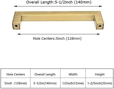 Homdiy 45pack Кабинетот се справува со фиоката за злато влечење LSJ12GD кујнски кабинет влече брусен месинг кабинет Hrdware, 5in дупки