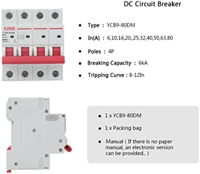 UNCASO YCB9-80DM 4p Dc Прекинувач Се Користи за Фотоволтаичен Систем 6kA DC 1000v Безбедност Заштита