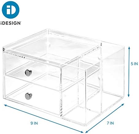 Пластична суета на Идесиг, компактен сет за складирање за козметика, стоматолошки материјали, нега на коса, бања, дом, биро, countertop, канцеларија, 6,5 x 6,5 x 6,5 , 2 организат?