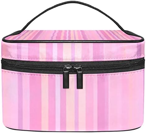 торба за Шминка за Патување јојоамој, Розова Боја Девојка Шарена Шема Голема Козметичка Торба Организатор На Шминка Мултифункционални Торби