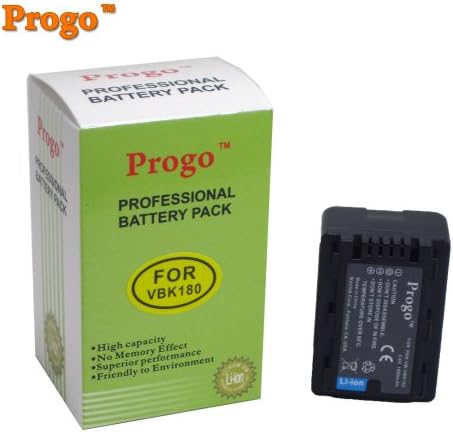 Progo Li-Ion, полнеж на интелигентна батерија, компатибилен за Panasonic VW-VBK180, VBK180K, VBK180PP, VBK180E