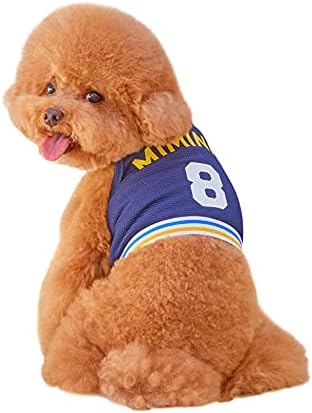 Кошула за кучиња Миминко - Атлетски спортови на кучиња без ракави за кучиња со кучиња со печатено име број за мали и средни раси -