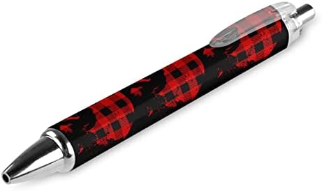 Bigfoot Buffalo Plaid Cool Moon Ballpoint пенкало за повлекување на црна рунда за ситни точки за канцеларија за пишување тетратки