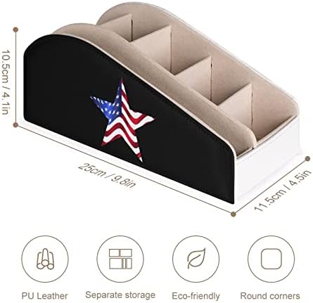 Американско знаме starвезда PU PU кожна контрола за складирање Мултифункционален организатор на работната површина за далечински држачи за ТВ