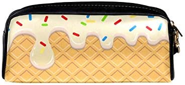 Тече сладолед бела глазура на вафли козметичка торбичка за шминка за шминка за патент за молив за деца