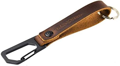 Trayvax Keyton Clip Carabiner Keychain Checeain не'рѓосувачки челик, темно кафеава, црн метал