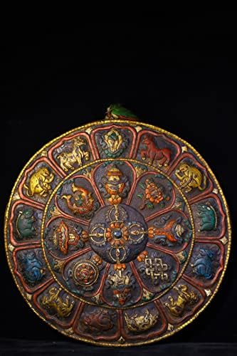 19 Тибетски храмови колекција Олд Тијанти обоен крст Вајра осум богатства Зодијациски знаци Танга Мандала висина на екранот Таун куќа