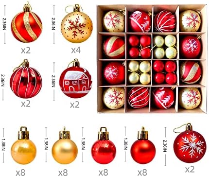 Божиќни топчиња украси за Божиќно дрво - расипани украси за новогодишни украси што висат топка за декорација на венчавки за венчавки)