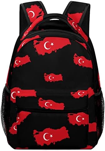 Турција Мапа Знаме Ранец Лесна Торба За Книги Симпатична Назад Пакет Со Градите Ремен Смешно Печатени