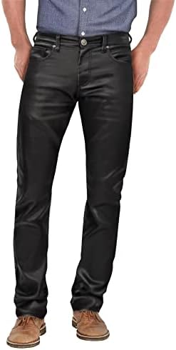 Етанол мажи тенок фит етанол се протега мода обични кожни панталони