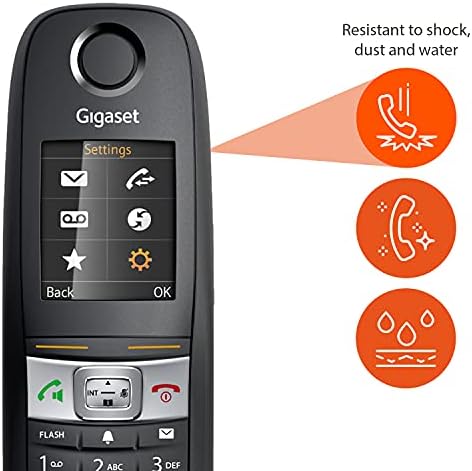 Gigaset E630A Duo-Трајно фиксно телефон со машина за одговарање, вклучен 1 дополнителен слушалка, прскање на вода и отпорен на прашина, безжичен