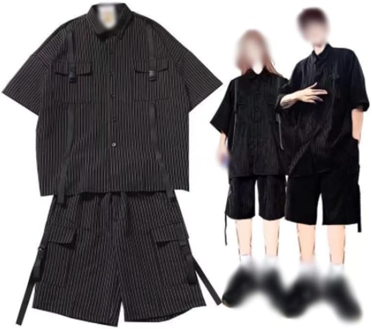 Н/А летни карго шорцеви постави две парчиња лабава тренерка кратка ракав преголеми маици улични облеки за облека мажи мажи