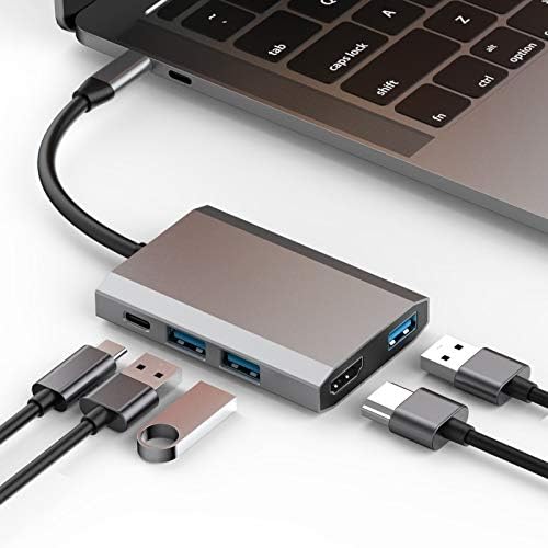 Луокангфан LLKKFF Мрежни Производи TW5A 5 во 1 USB-C/Тип-C до 3 USB 3.0 + USB-C/Тип-C + HDMI Интерфејси ЦЕНТАР Адаптер USB Тип-C Серија