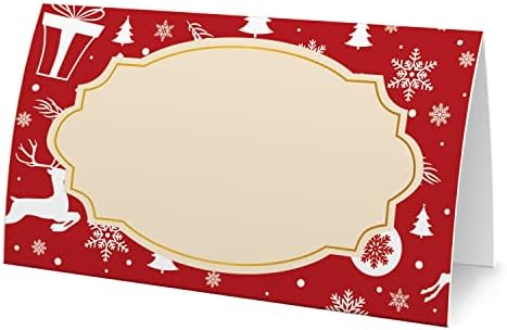 Божиќни етикети за шатори за храна - картички за место за Божиќ, картички за табели - совршени за картички за Божиќни места, табели за банкет, етикета за вклучена хра?