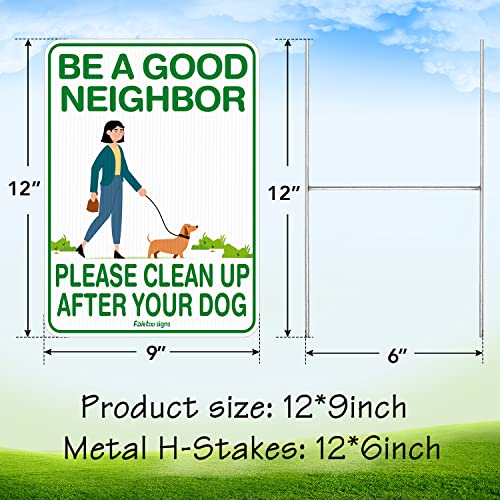 Faittoo исчистете по потпишувањето на вашето куче, 12 x9 двојно странично со метал h-stake без никакви знаци за тревник, без знаци на кучиња