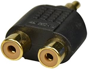 2pcs rca phono y сплитер адаптер конектор 2 женски до 1 машко аудио видео злато