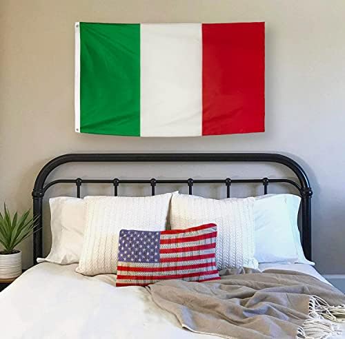 Данф Италија знаме 3x5 стапки дебел полиестер, отпорен на згаснат, месинг гром, заглавие на платно италијански национални знамиња 3 x 5