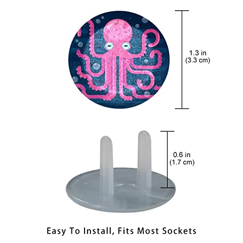 Обвивки на приклучокот за излез 24 пакувања, заштитник на приклучоци со розови октоподи, пластични приклучоци со 2-погрозени за електрични места